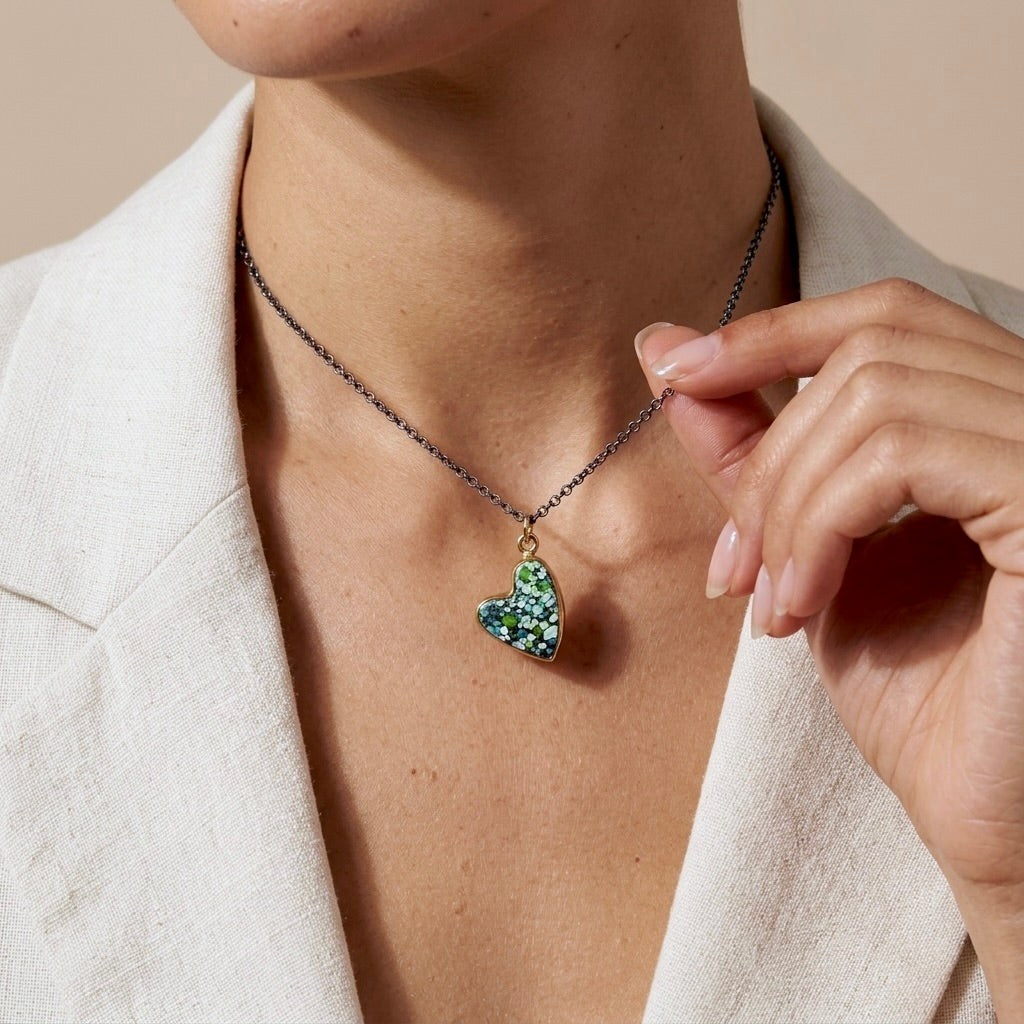 Blue Moon turquoise heart pendant