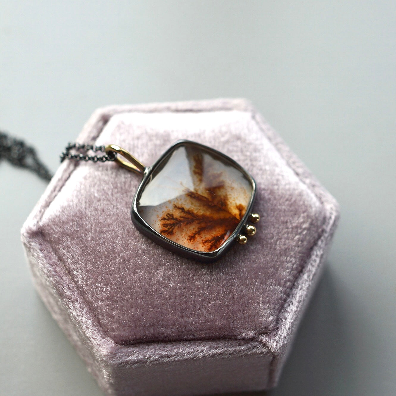 Dendritic agate pendant
