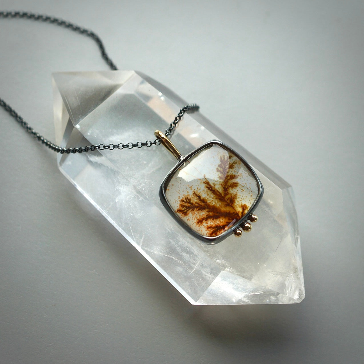 Dendritic agate pendant