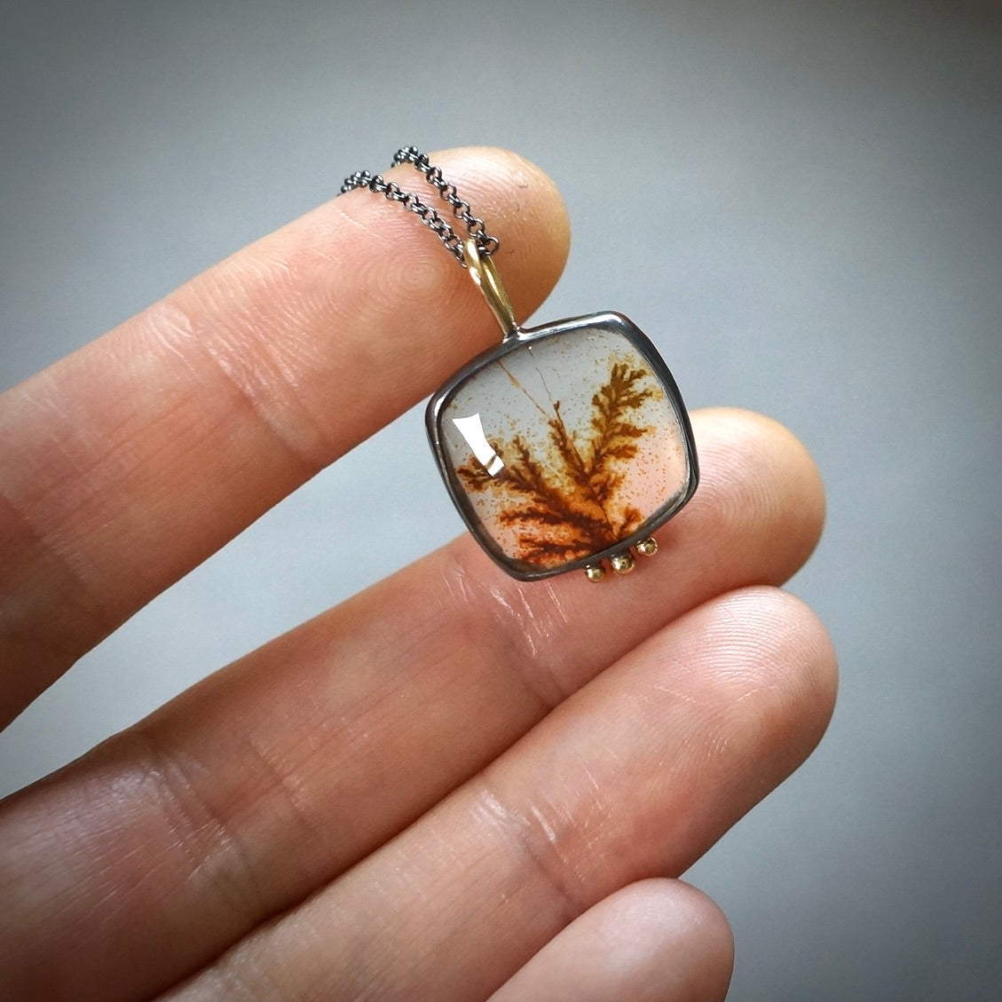 Dendritic agate pendant