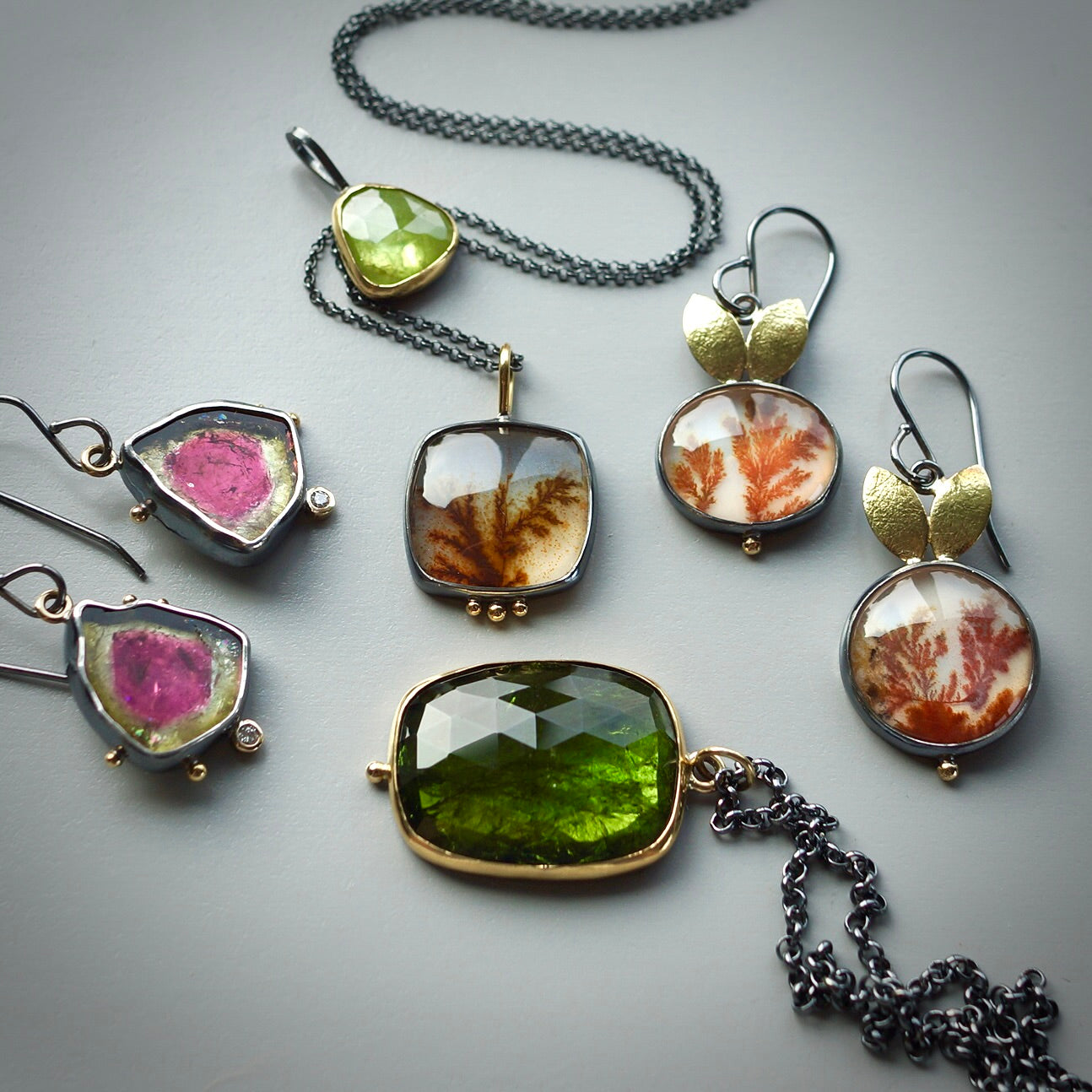 Dendritic agate pendant