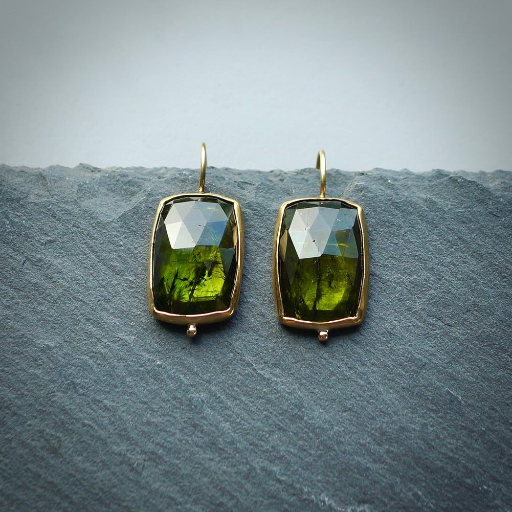 Green tourmaline earrings