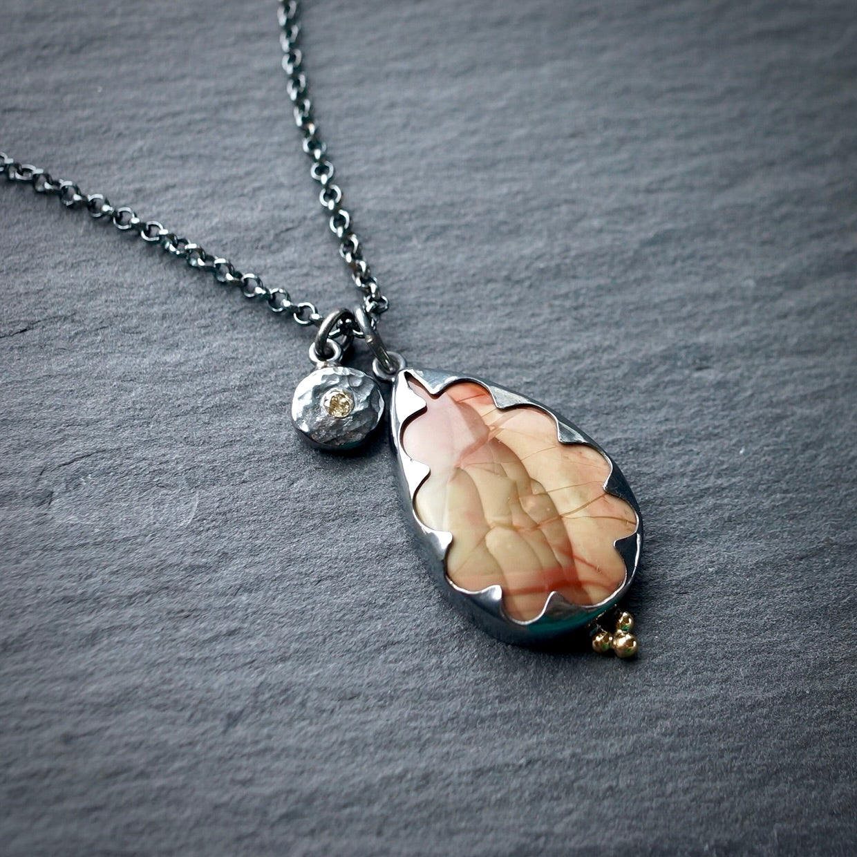 Willow Creek Jasper and champagne diamond necklace
