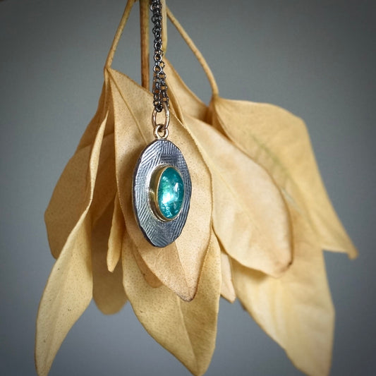 Blue apatite pendant