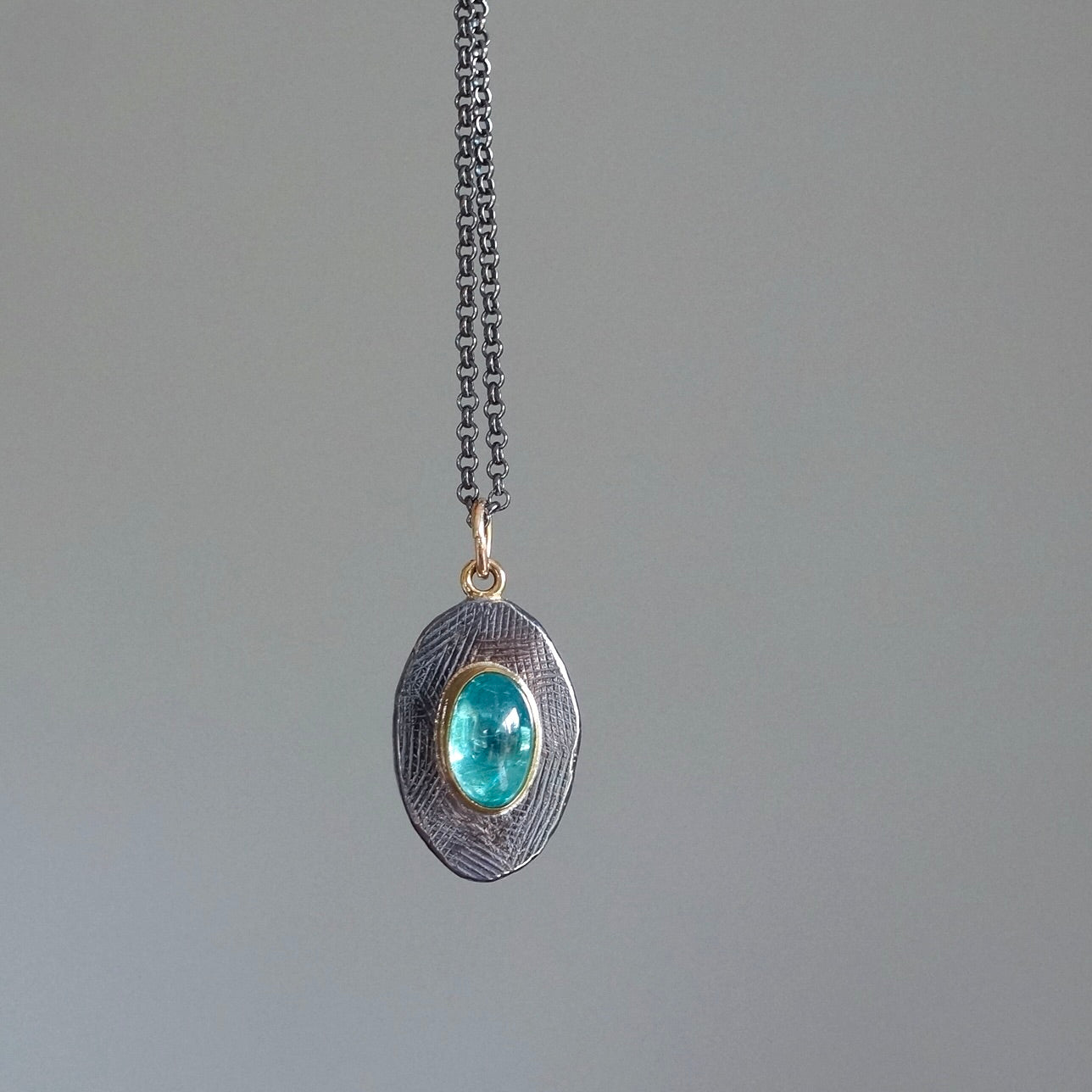 Blue apatite pendant