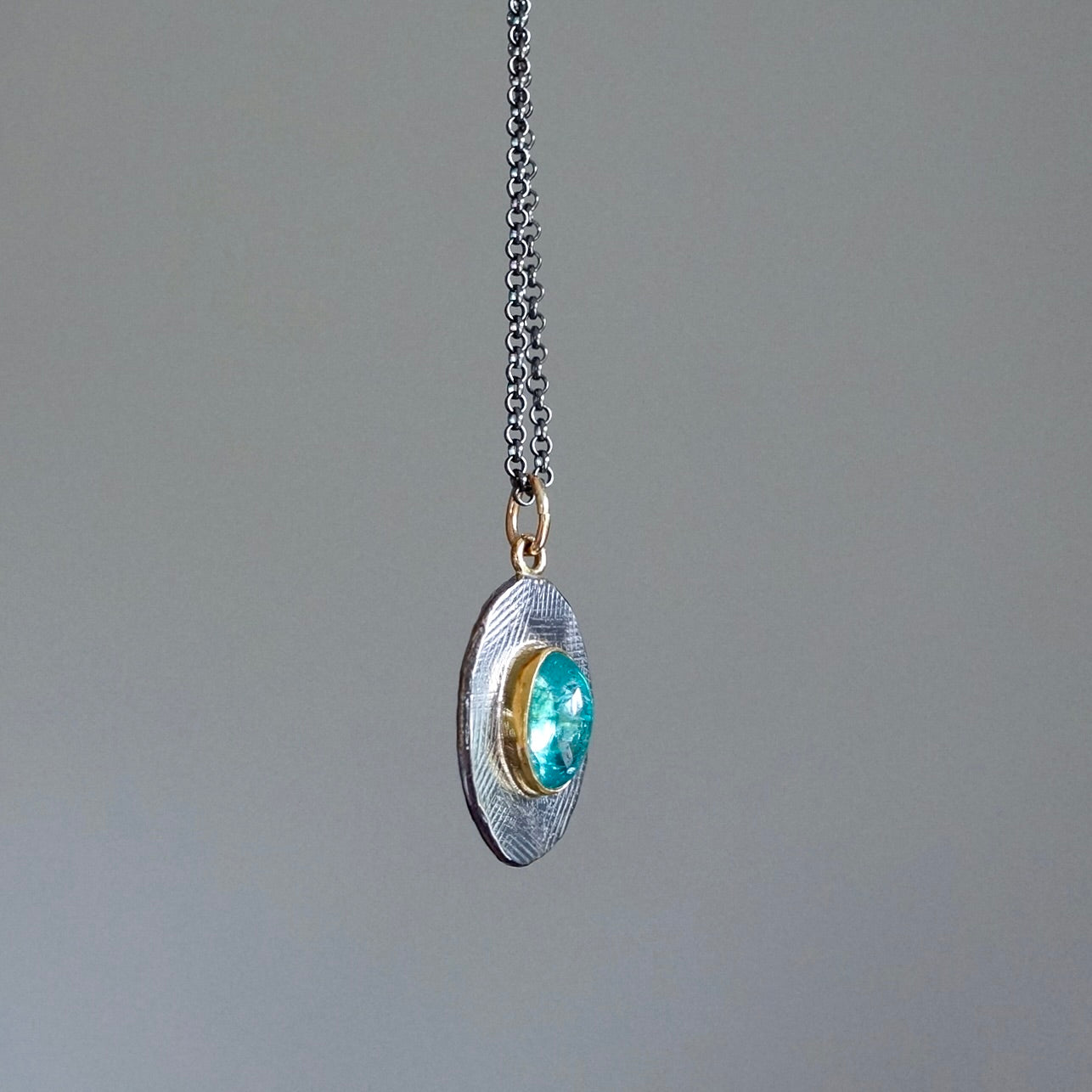 Blue apatite pendant