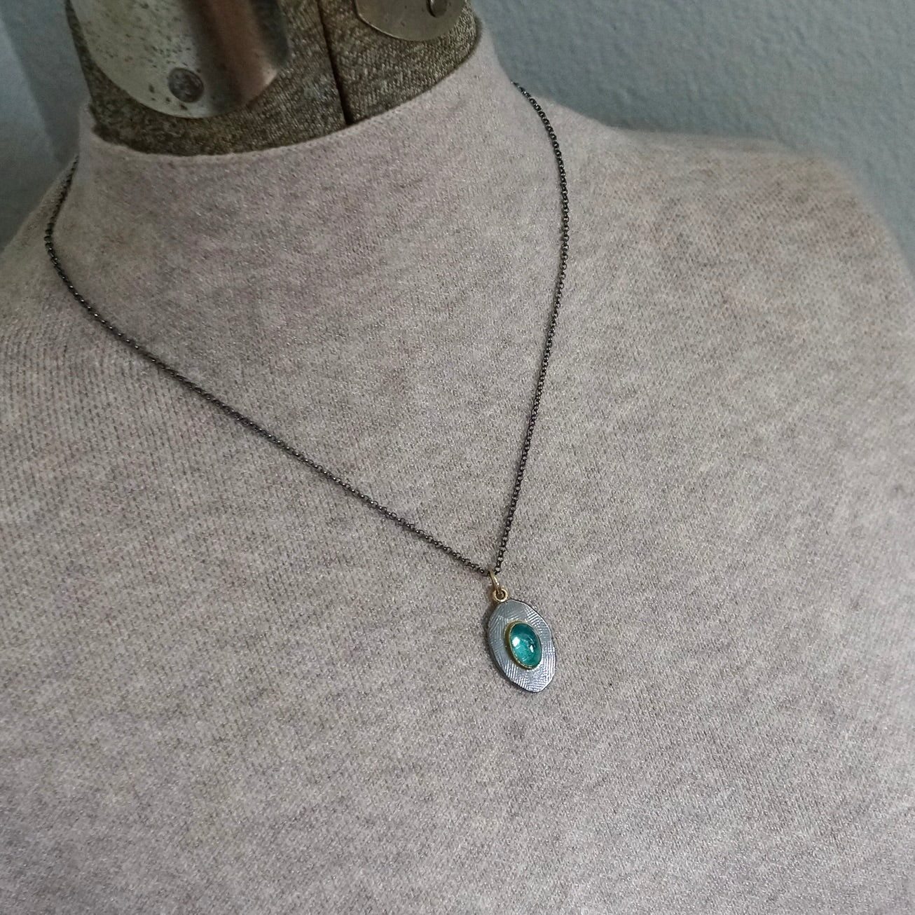 Blue apatite pendant
