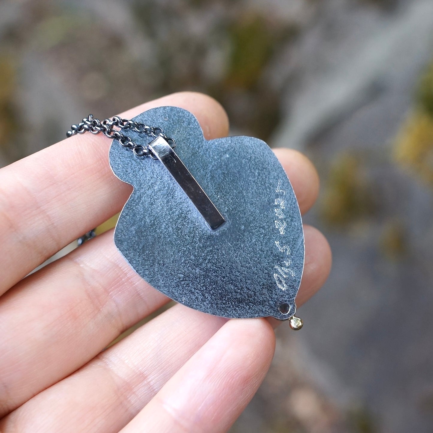 Landscape jasper, smokey quartz and London blue topaz pendant