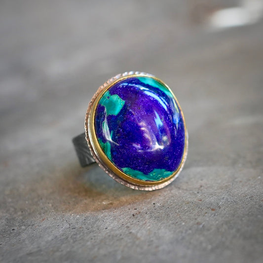 Azurite malachite ring