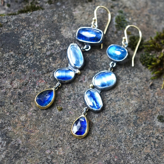 Blue kyanite earrings