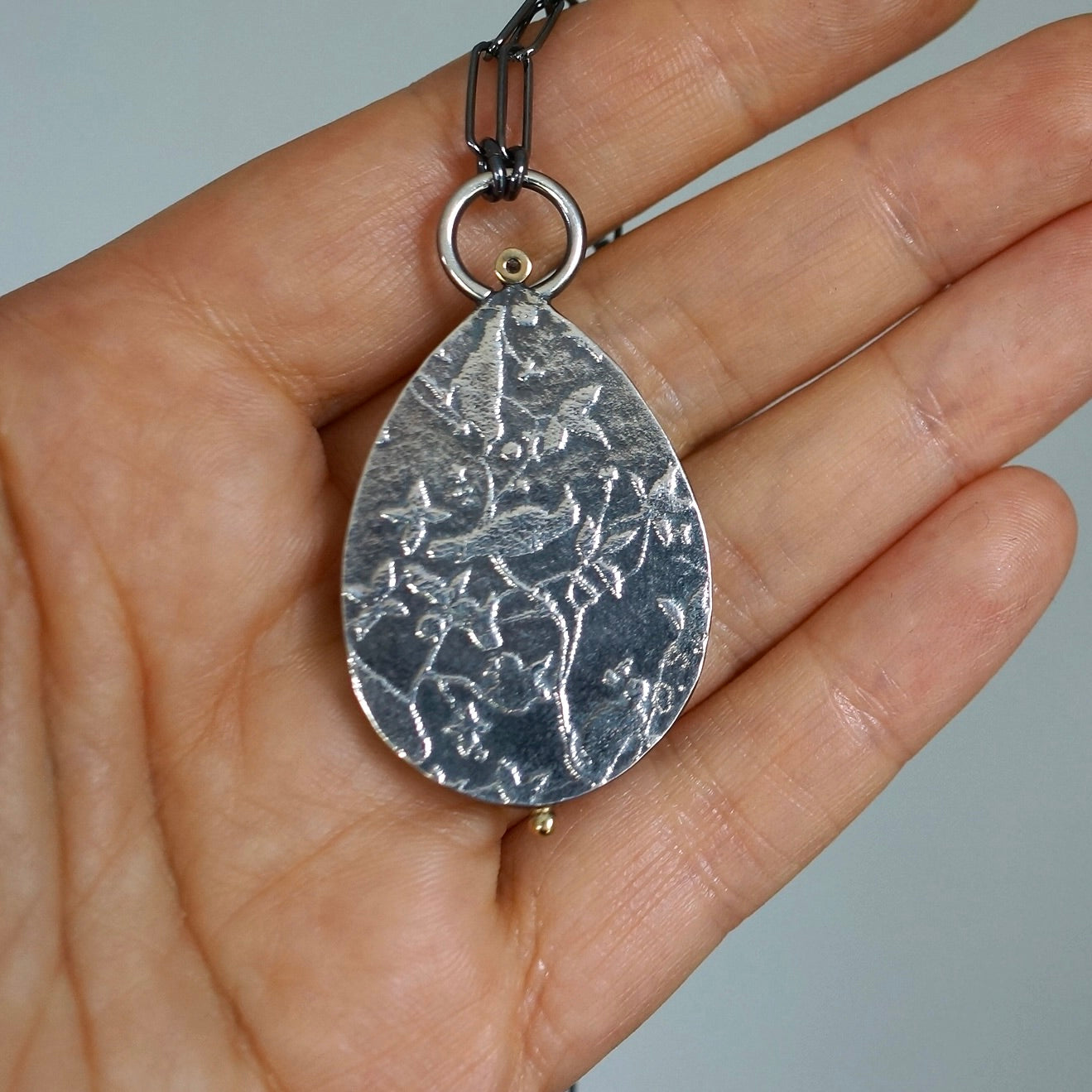 Ceruleite and diamond necklace