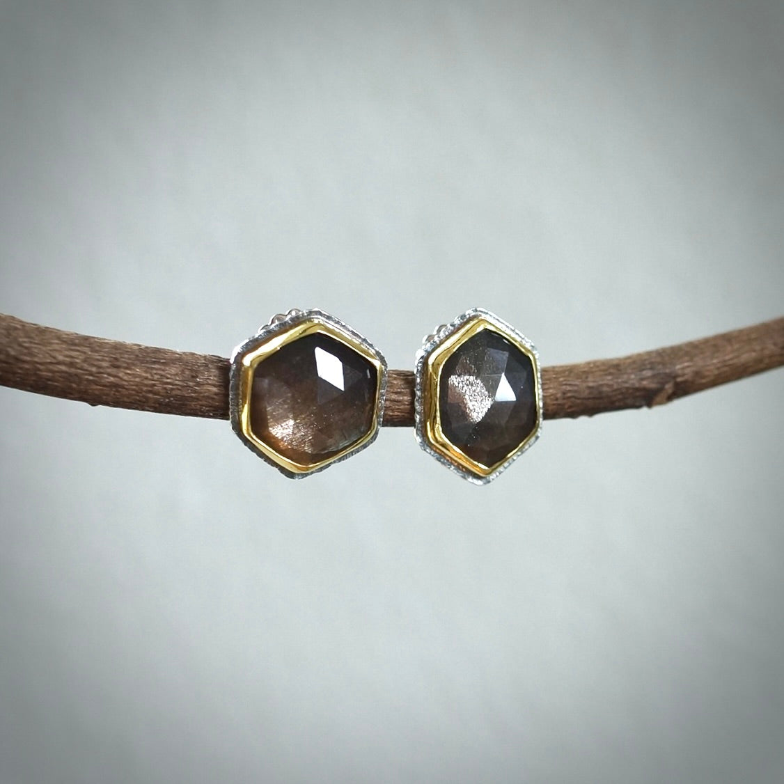 African sunstone post earrings