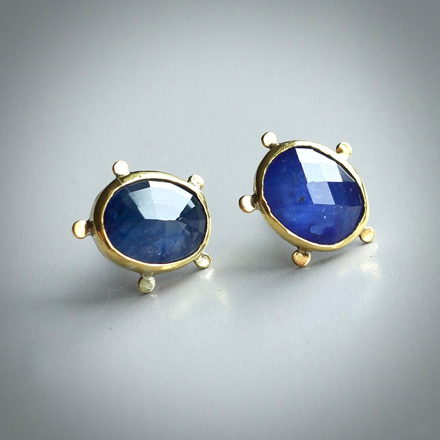 Blue sapphire stud earrings