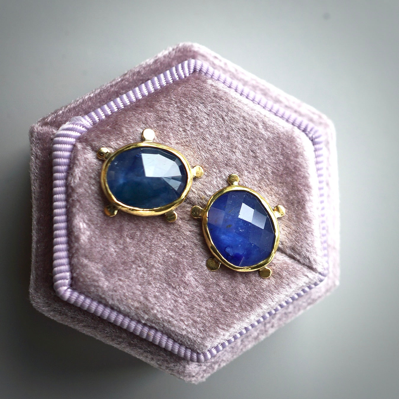 Blue sapphire stud earrings