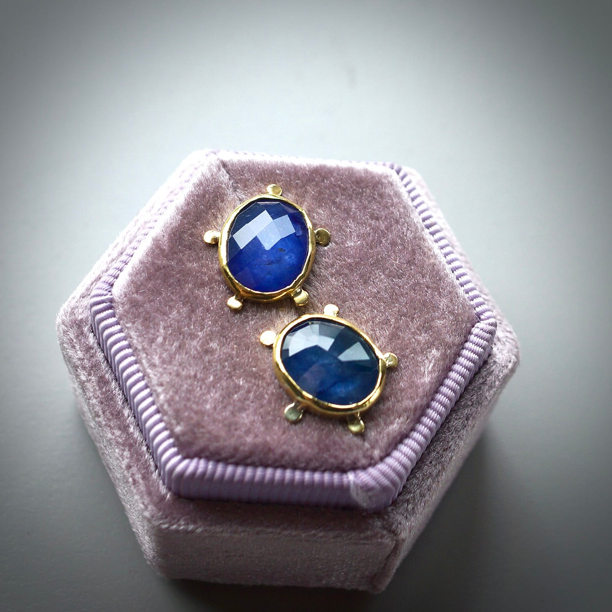 Blue sapphire stud earrings