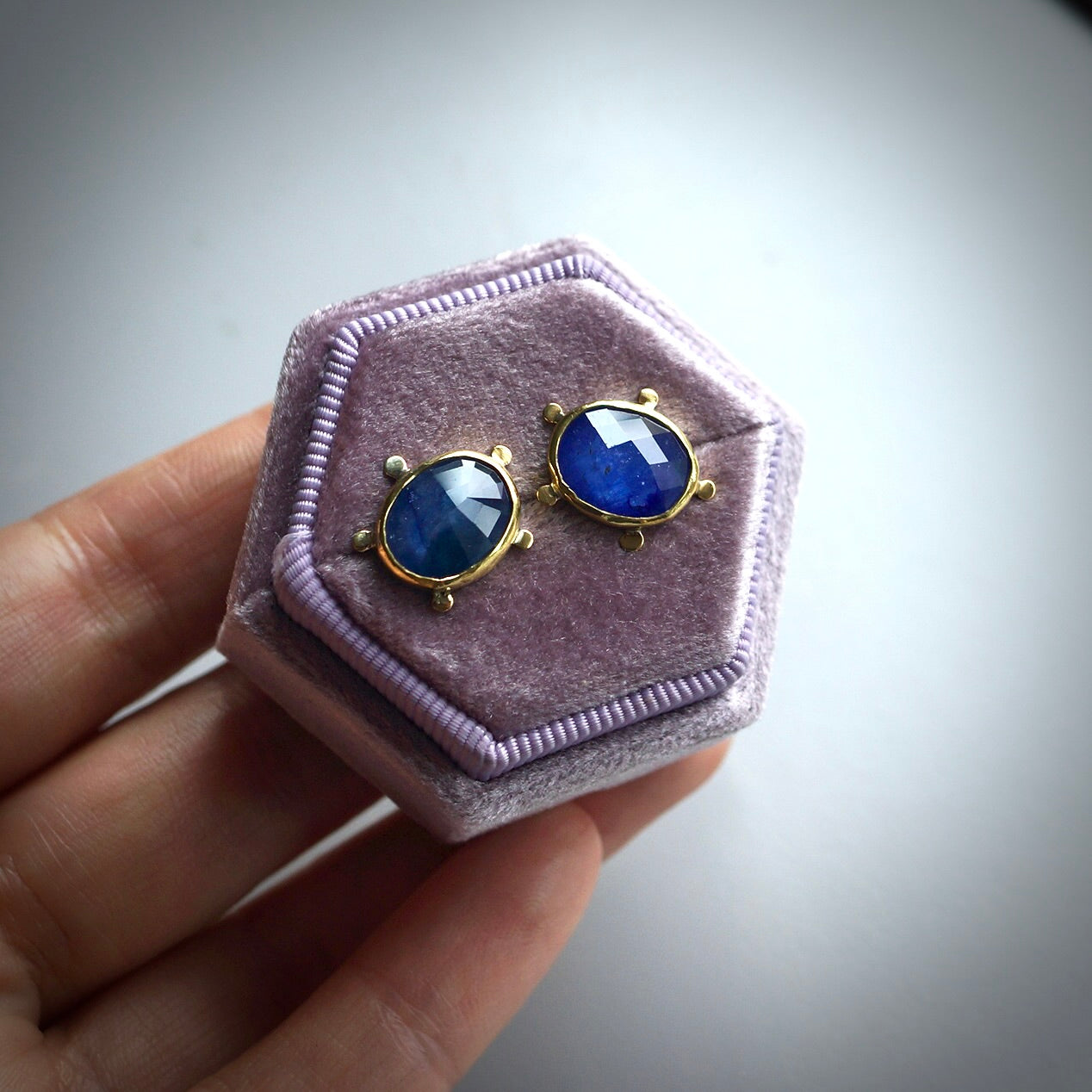 Blue sapphire stud earrings