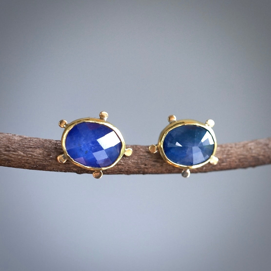Blue sapphire stud earrings