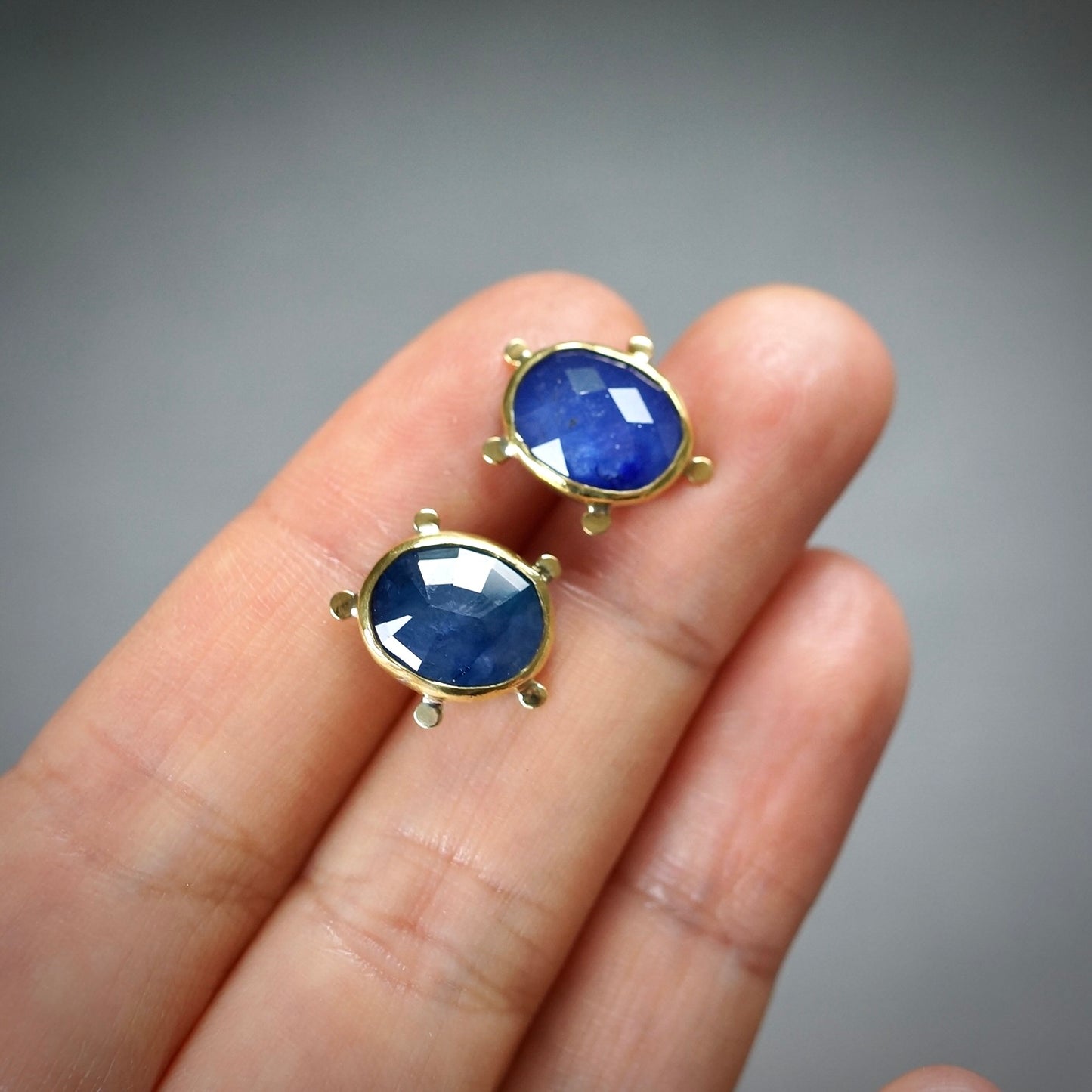 Blue sapphire stud earrings