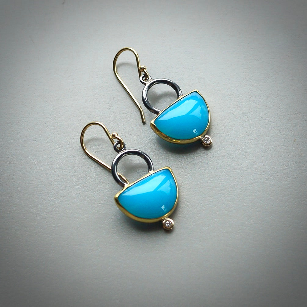 Idar Ice agate and diamond earrings