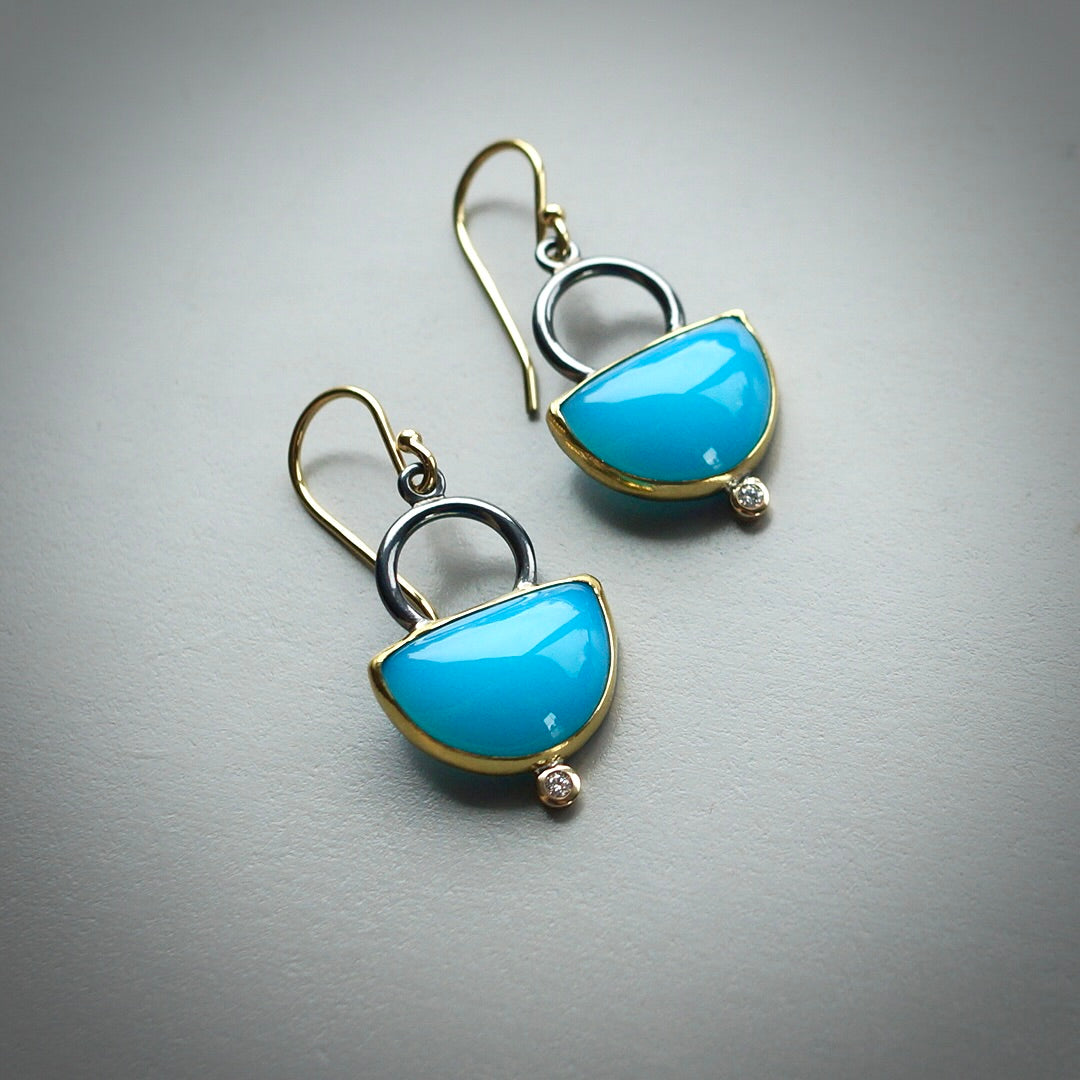 Idar Ice agate and diamond earrings