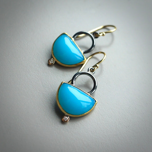 Idar Ice agate and diamond earrings