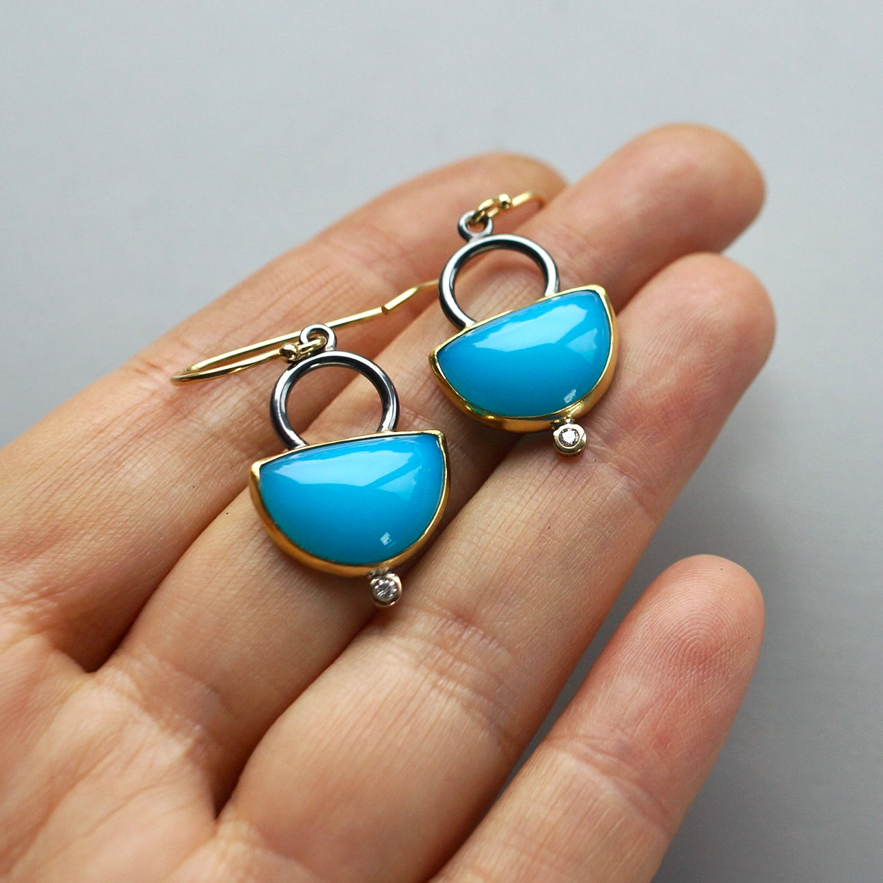 Idar Ice agate and diamond earrings