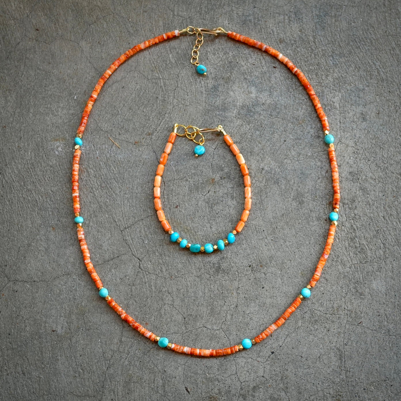 Spiny Oyster and Sleeping Beauty turquoise bracelet