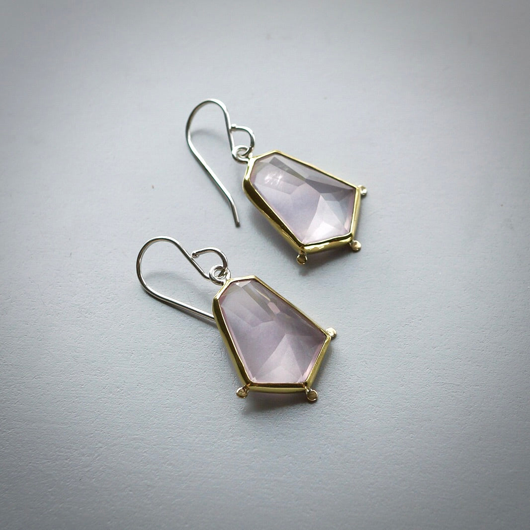 Rose quartz earrings