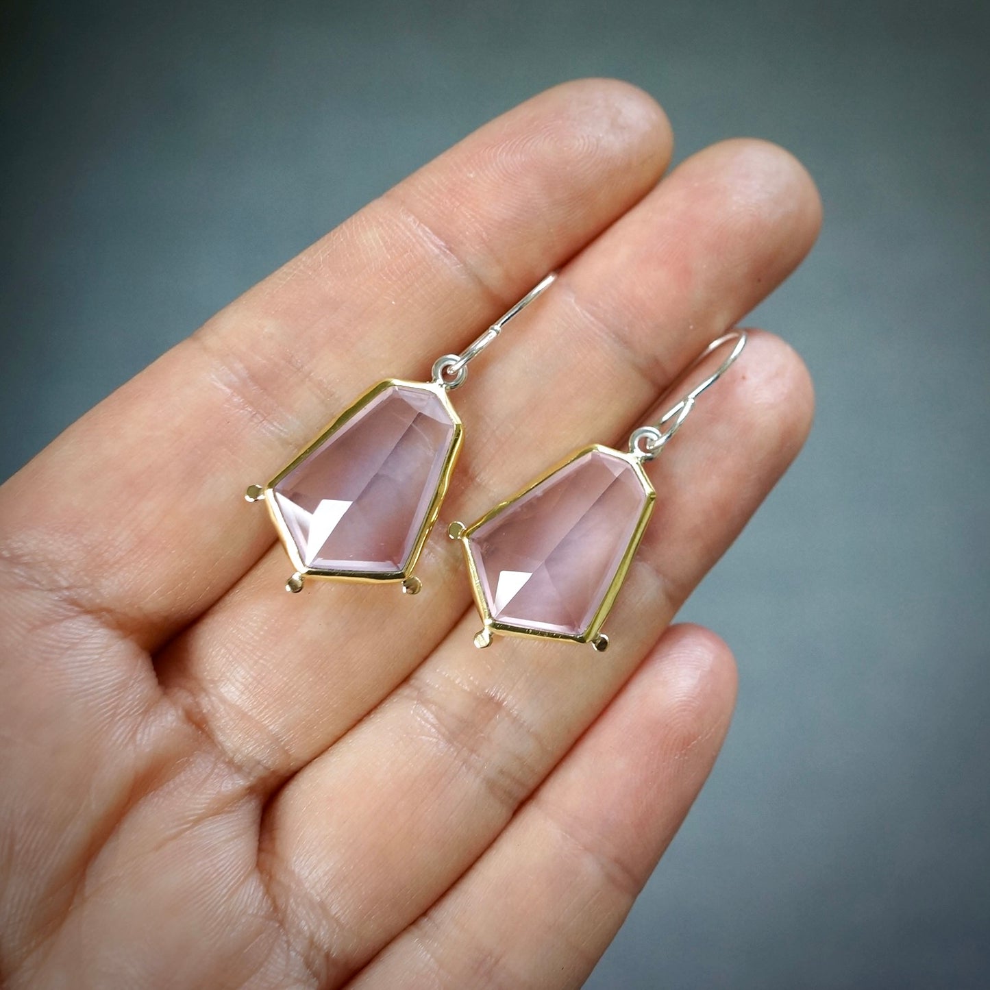 Rose quartz earrings