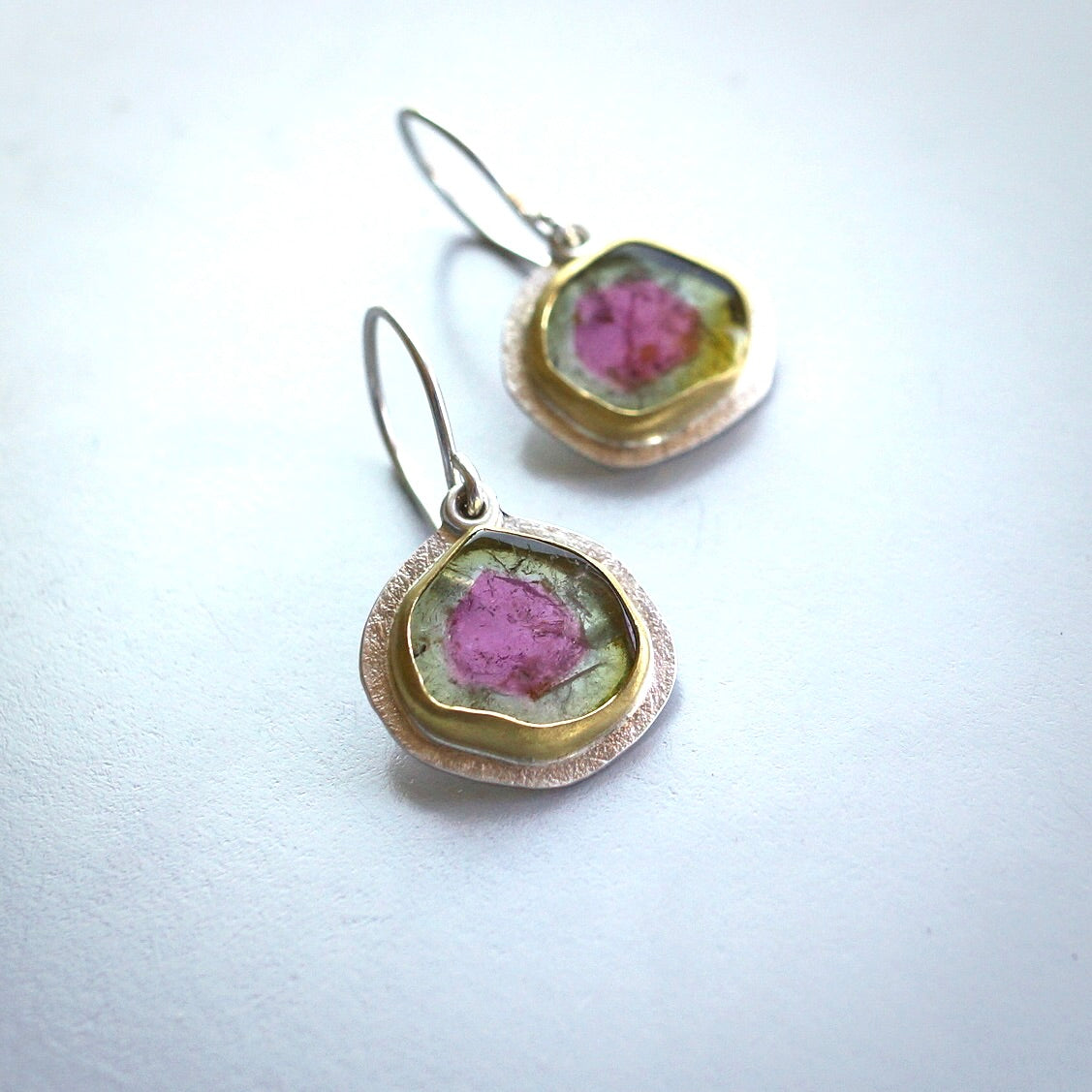 Watermelon tourmaline earrings