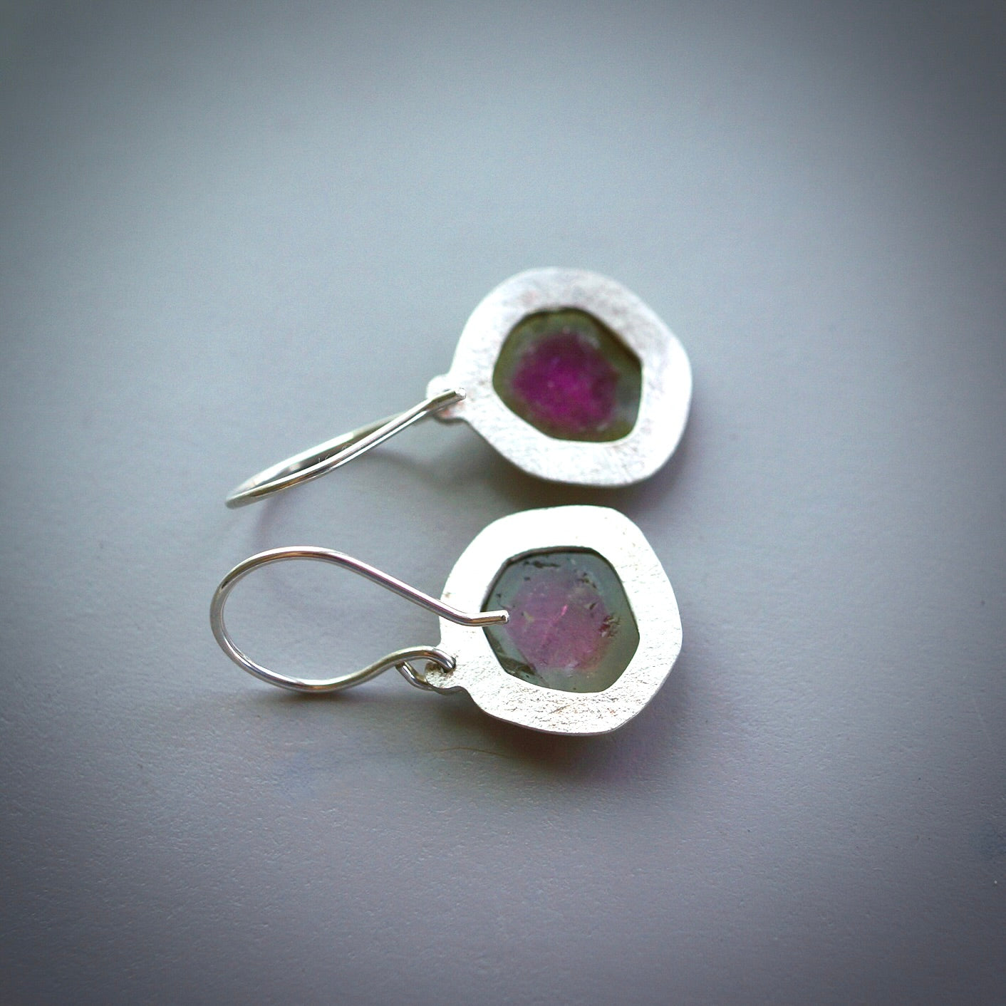 Watermelon tourmaline earrings