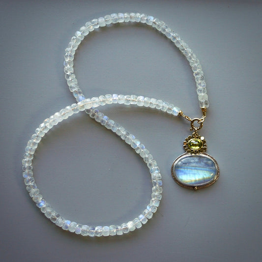 Rainbow moonstone necklace