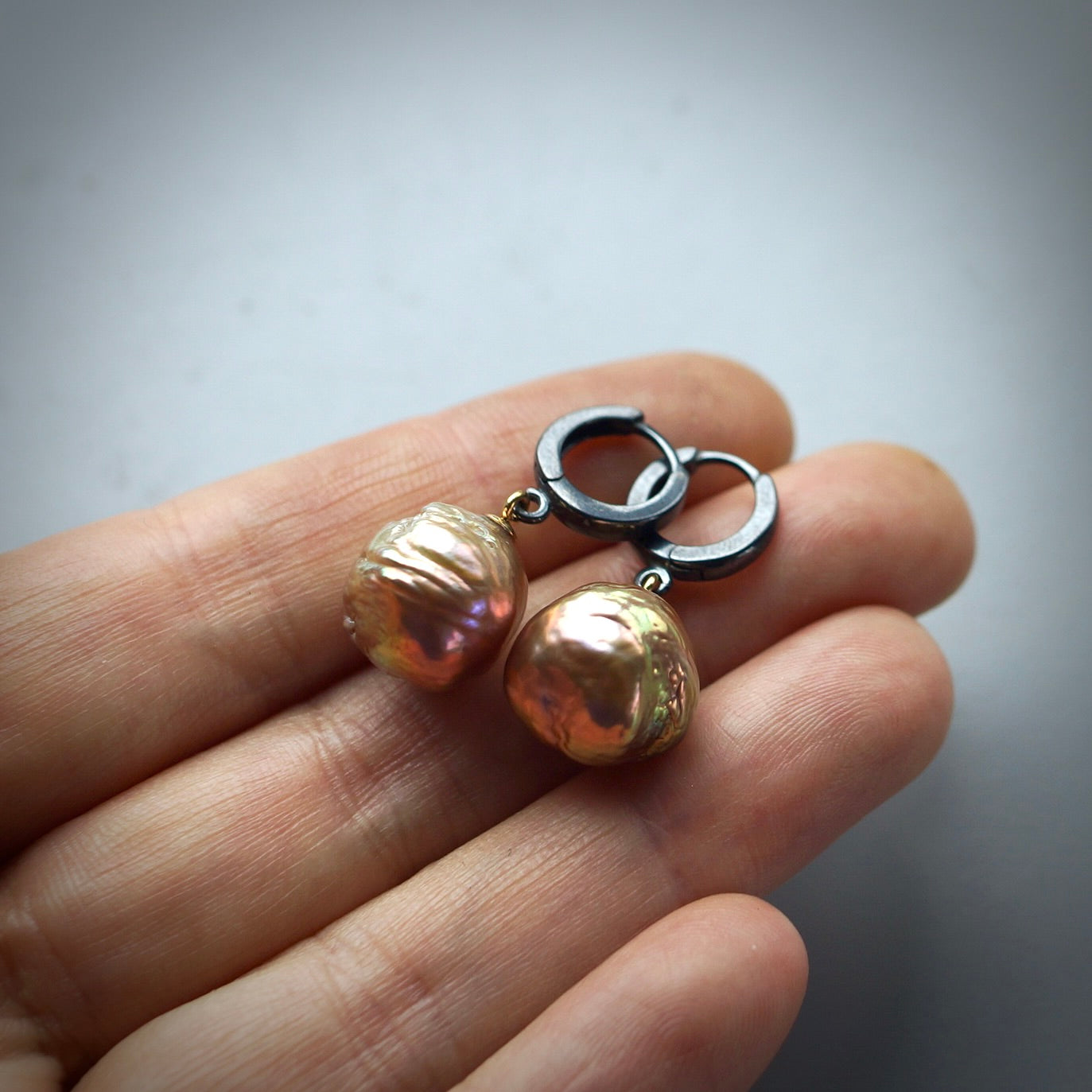 Baroque pearl (kasumi like) earrings