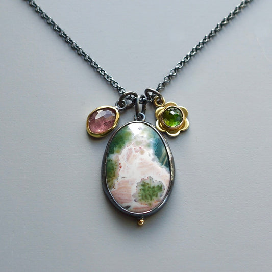 Ocean jasper charm necklace
