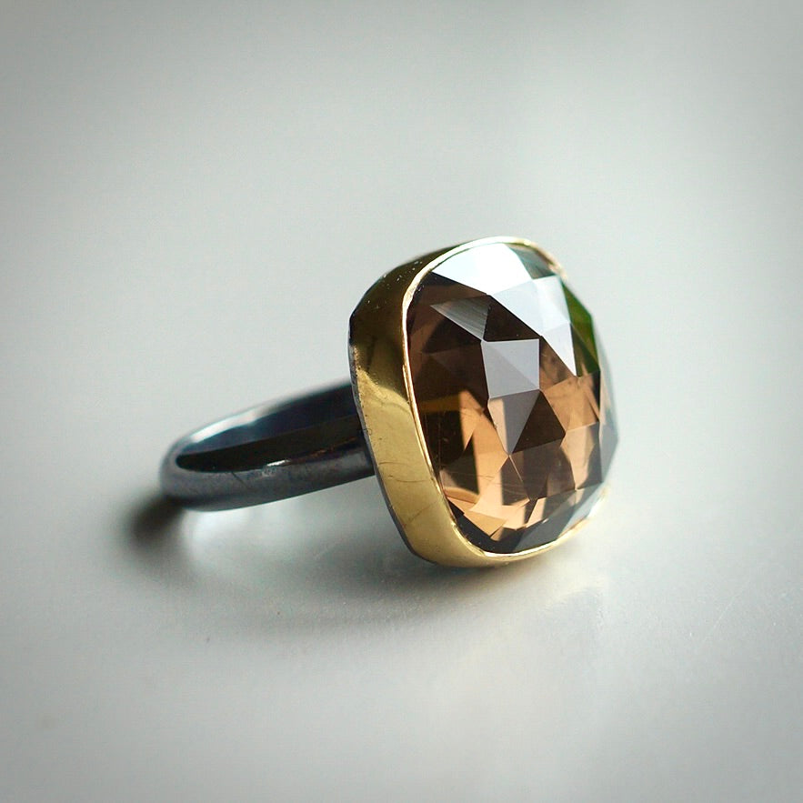 Smokey quartz ring