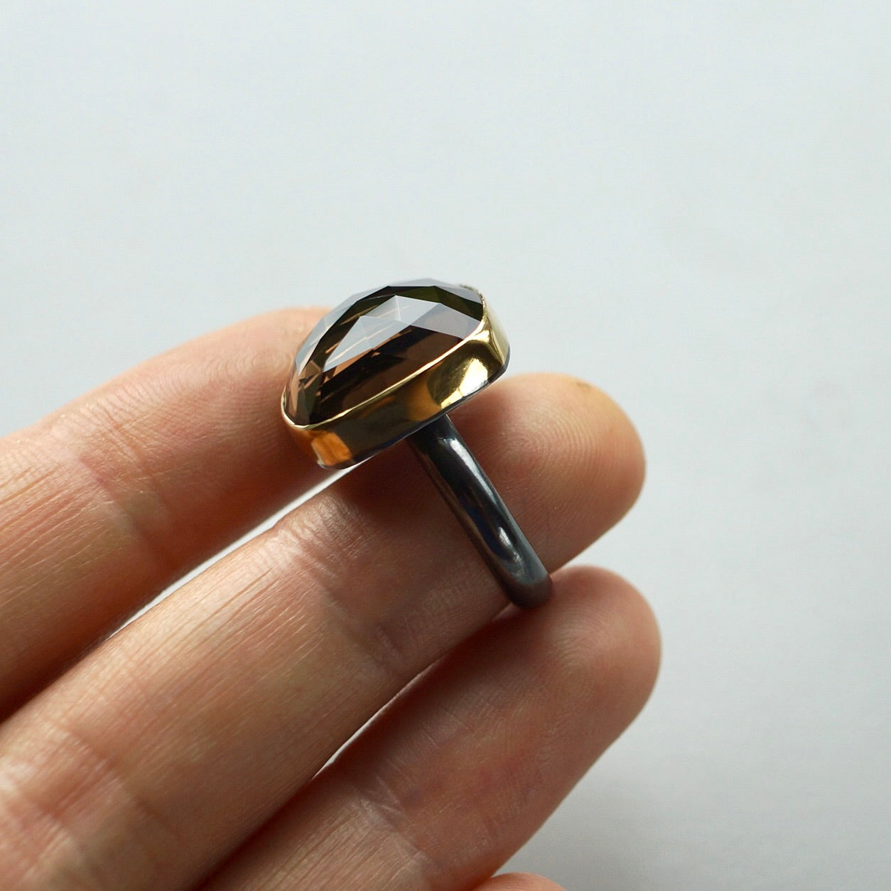 Smokey quartz ring
