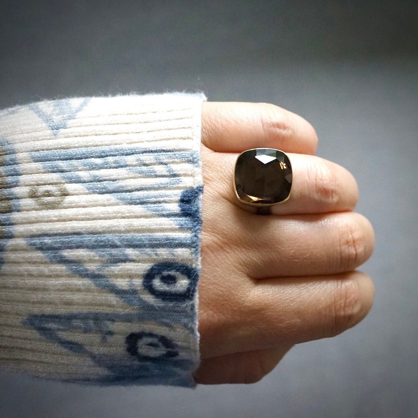 Smokey quartz ring