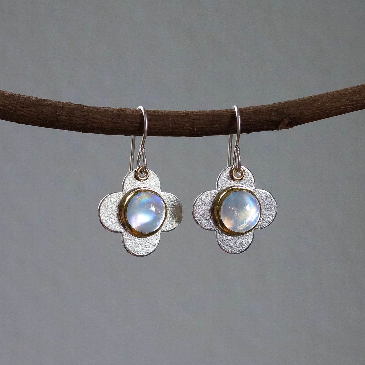 Rainbow moonstone earrings
