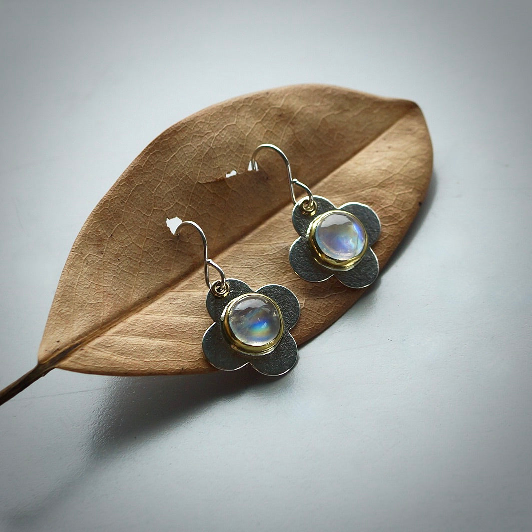 Rainbow moonstone earrings