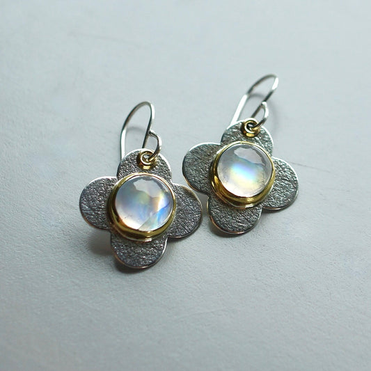 Rainbow moonstone earrings