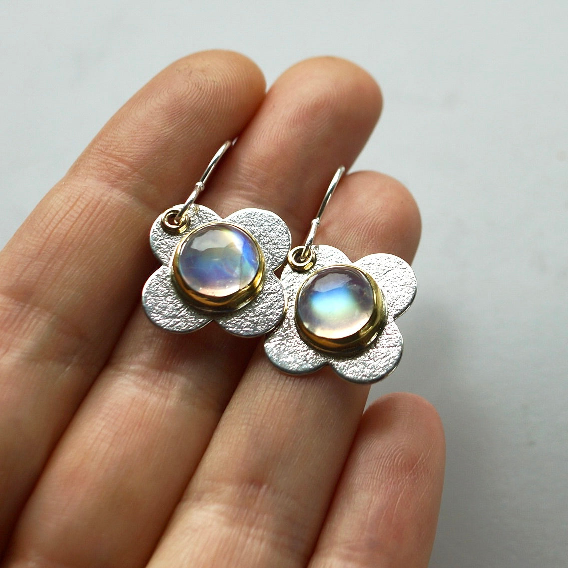 Rainbow moonstone earrings