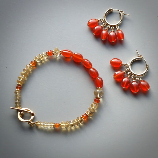 Carnelian and citrine bracelet