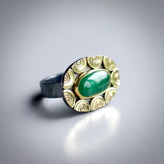 Myanmar jade ring