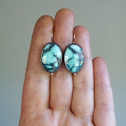 Angle wing variscite earrings