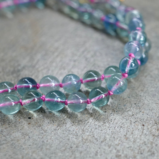 Hand-knotted fluorite candy necklace