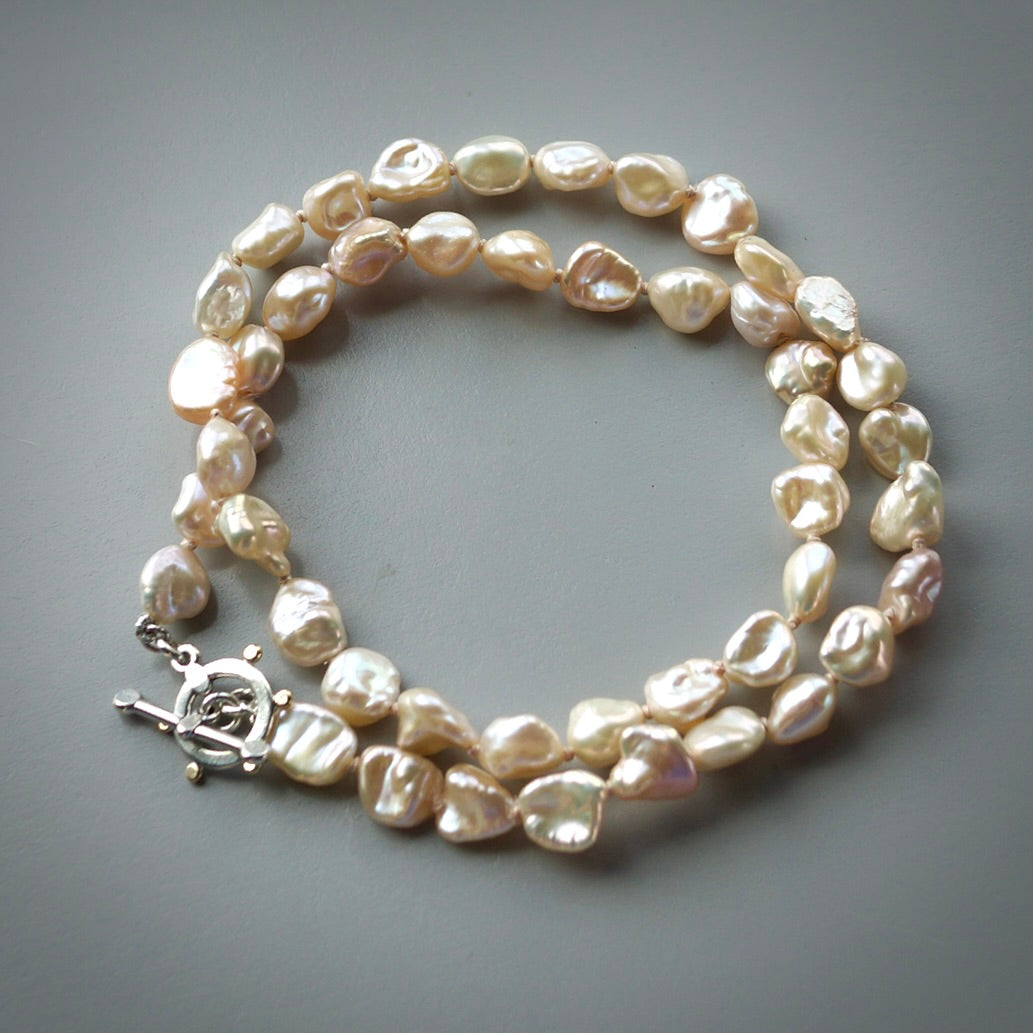 Light pink Keshi pearl necklace