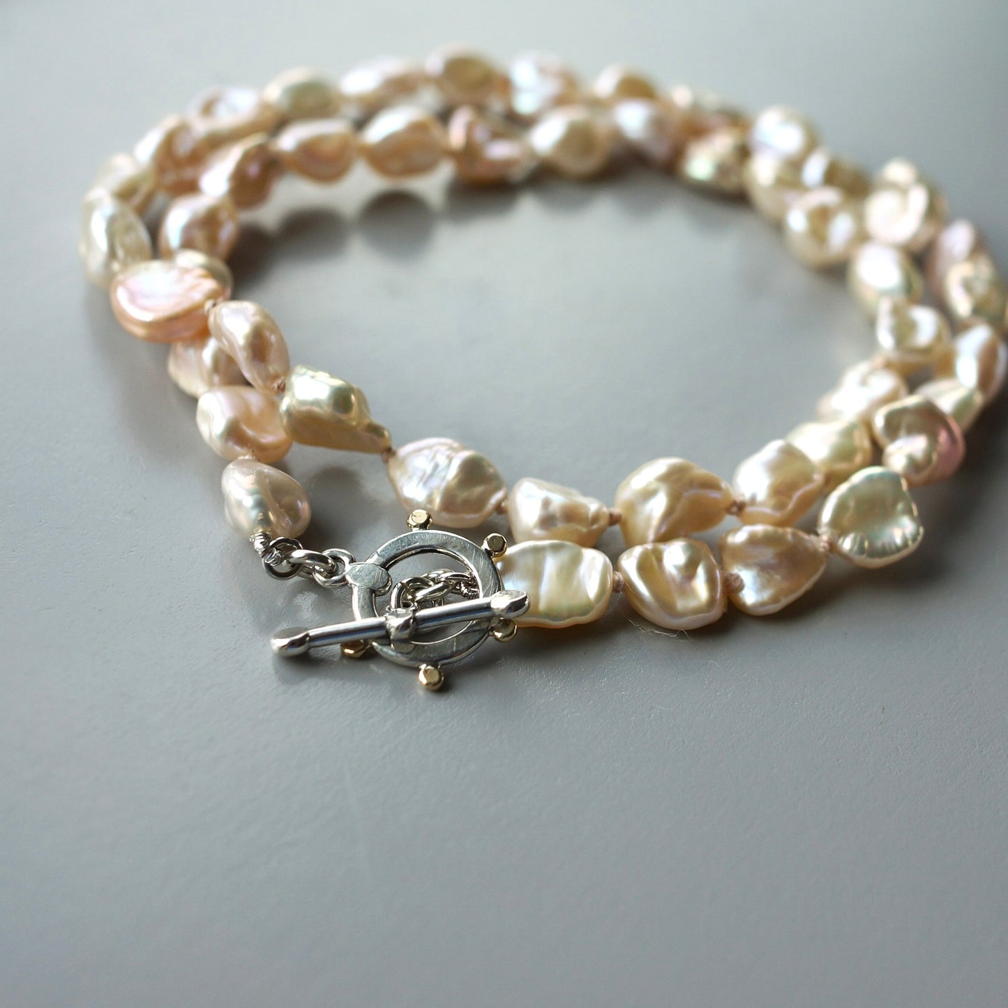 Light pink Keshi pearl necklace