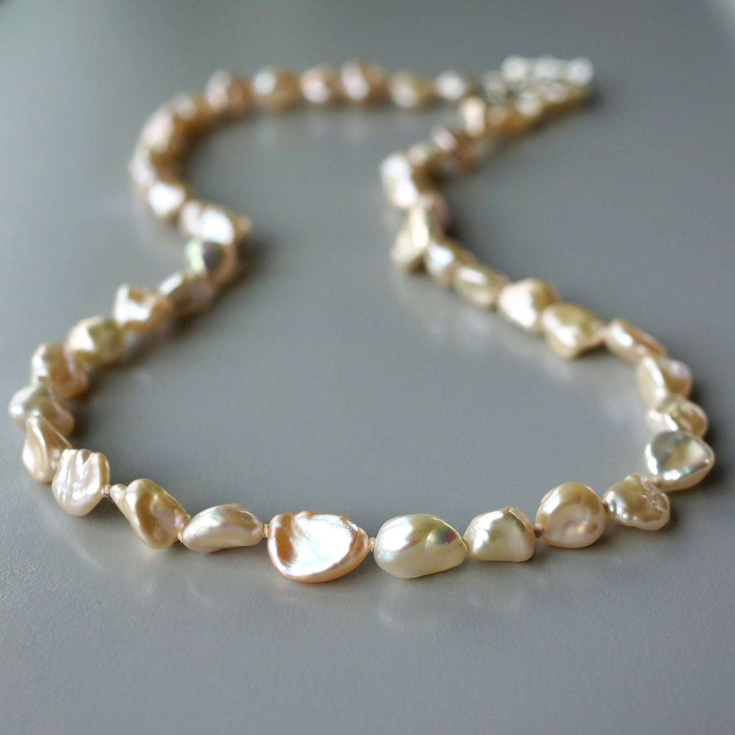 Light pink Keshi pearl necklace