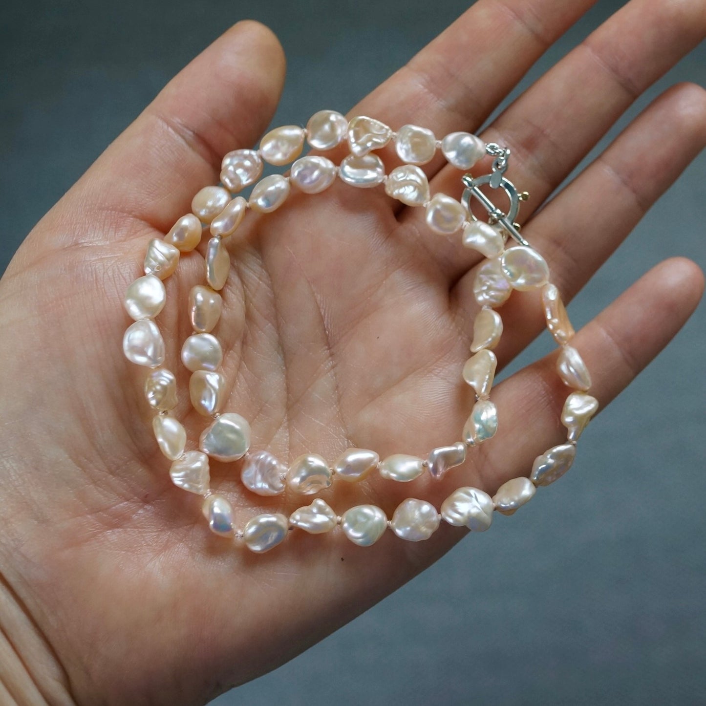 Light pink Keshi pearl necklace