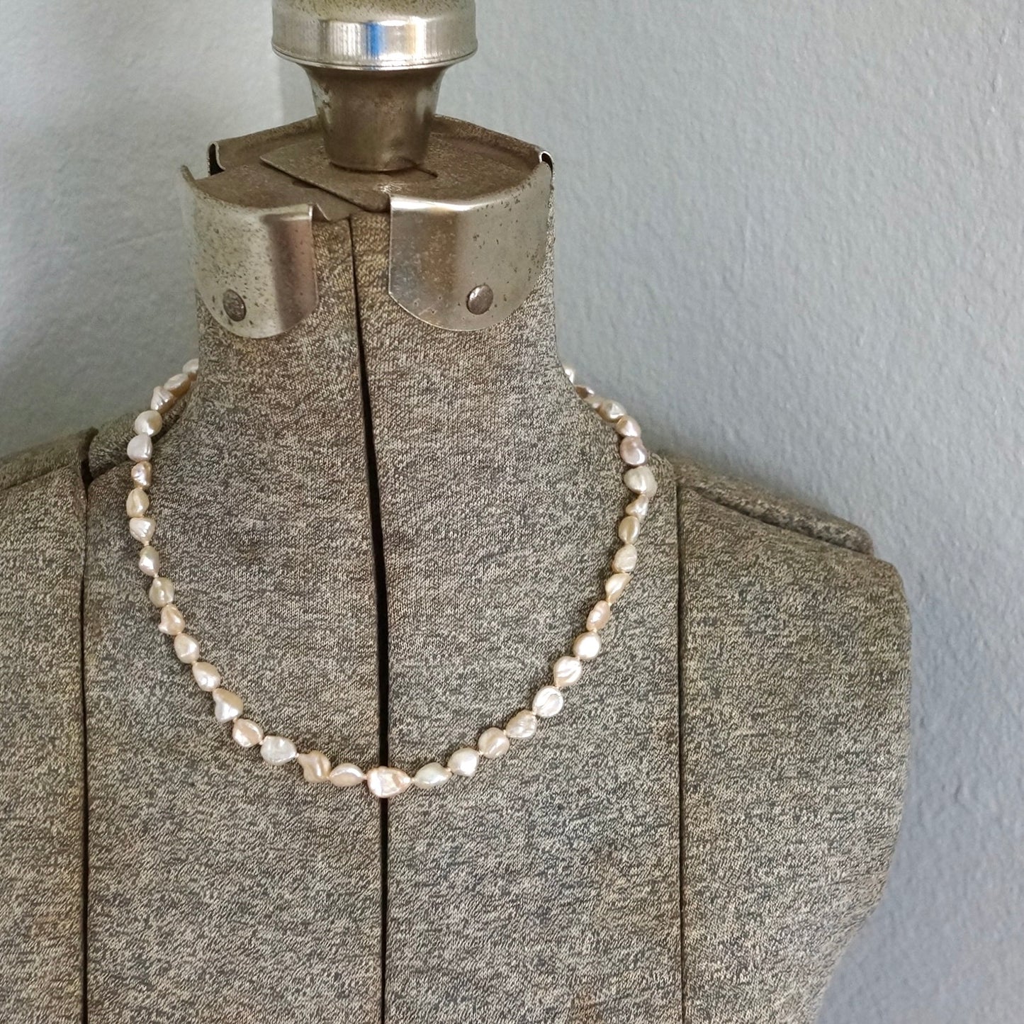 Light pink Keshi pearl necklace